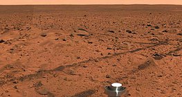 The surface of Mars in an image of the Spirit Mars rover