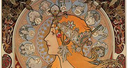 Alphons Mucha: La Plume's Calendar (poster, Art Nouveau)