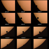 Transit of Venus across the face of the Sun