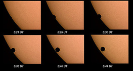 Transit of Venus across the face of the Sun