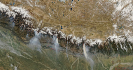 Satellite image of wildfires