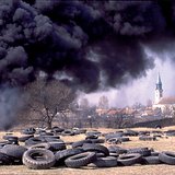 Burning rubber tyres