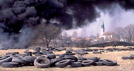 Burning rubber tyres