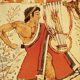 Etruscan mural from the Tomb of the Leopards (Tarquinia, mid-5th century BC)