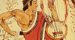 Etruscan mural from the Tomb of the Leopards (Tarquinia, mid-5th century BC)