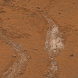 Tracks of the Mars rover Spirit