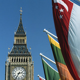 Big Ben with the flags of the Commonwealth