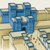 Reconstruction drawing of the Babylonian Isthar Gate