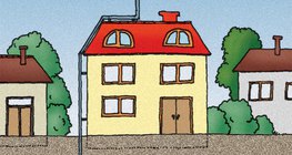 Lightning conductor on a building