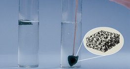 Charcoal floats on top of the water due to its hollow structure