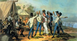 Recruiting (coloured lithograph)