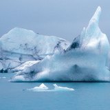 Irregularly shaped iceberg