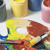 Colour mixing on a palette
