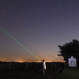 Conjunction of Mars and Regulus shown with a laser pointer