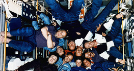 The international crew members of the Mir space station
