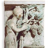 Grape harvest, relief (12th century)