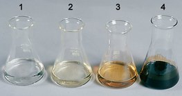 Products of oil refining: 1. petrol, 2. paraffin, 3. diesel oil, 4. mazut