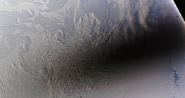 The shadow of a solar eclipse cast on Earth