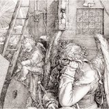 Albrecht Dürer's Melencolia I featuring his famous magic square