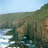 Cliff, formed by coastal erosion