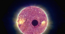 Ultraviolet image of the Moon passing in front of the Sun