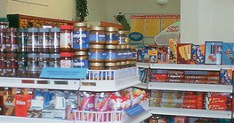 A variety of products in a convenience store