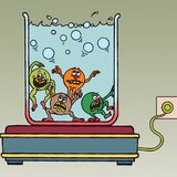 The more vivid particle motion is indicated by a higher temperature