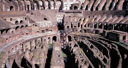 The interior of the Colosseum in Rome
