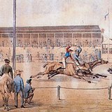 „Lófuttatás” Pesten (metszet, 1827)