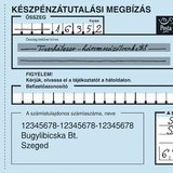 Kézzel kitöltött postai utalvány