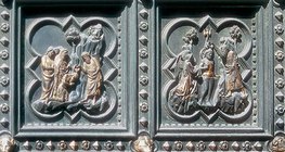 Moulded reliefs on the southern door of the Baptistry of Saint John in Florence (Ghiberti, 1452, Renaissance)