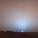 Sunset on Mars (taken during a dust storm)
