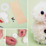 Making a snowman from pom-poms