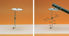 The needle of the electroscope deflects if it is electrically charged