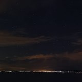 Panoramic photo of Lake Balaton in the moonlight, Hungary