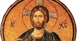 Jesus depicted in a mosaic