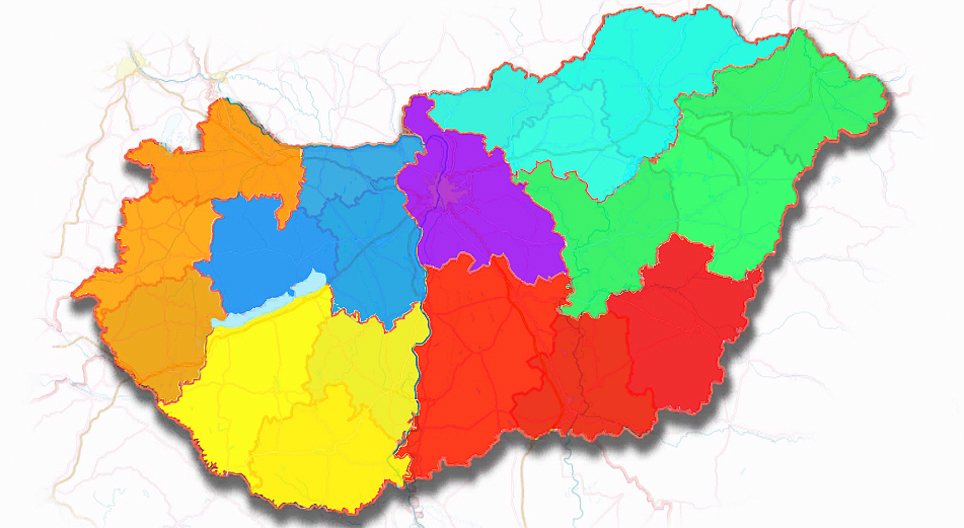 Административная карта Венгрии