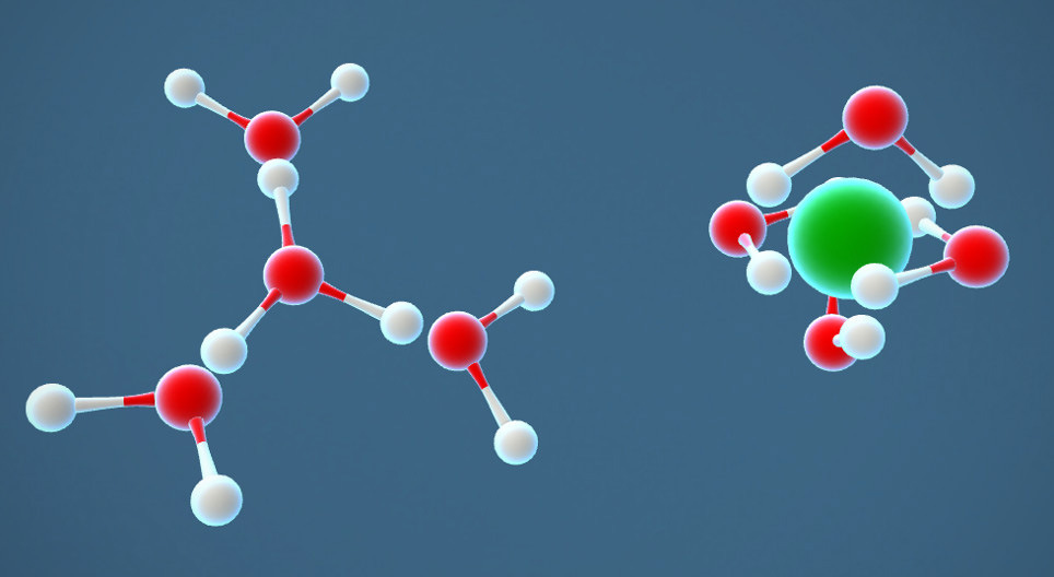 Dissolution of hydrogen chloride (HCl) in water