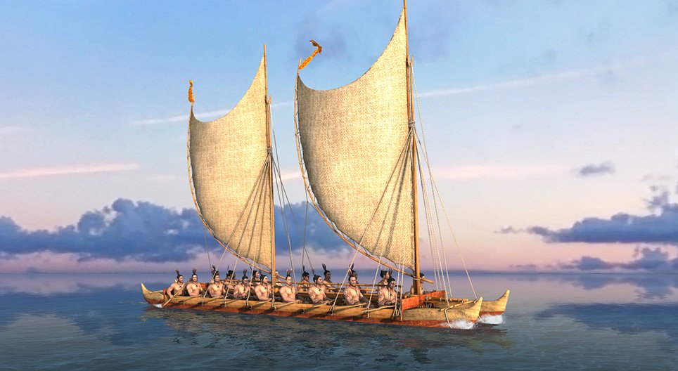 Polynesian catamaran