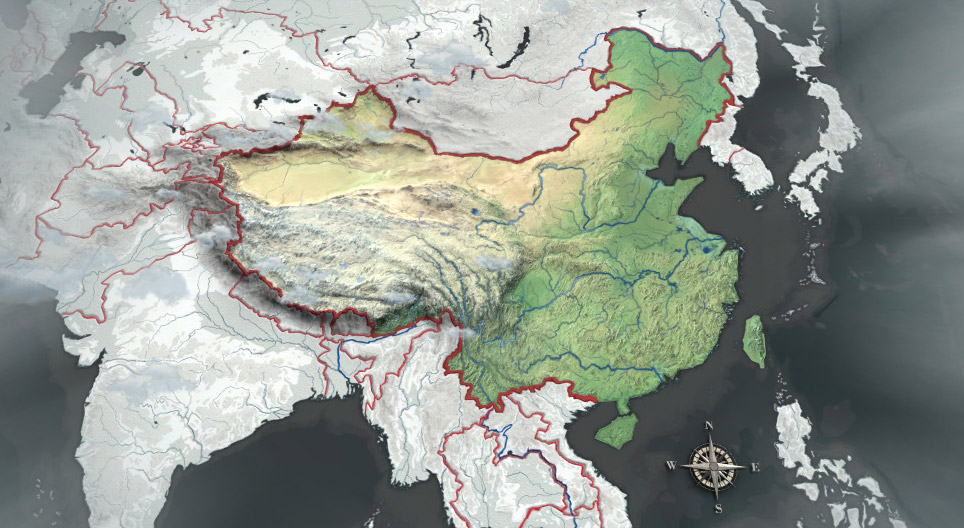 Bản đồ địa hình Trung Quốc